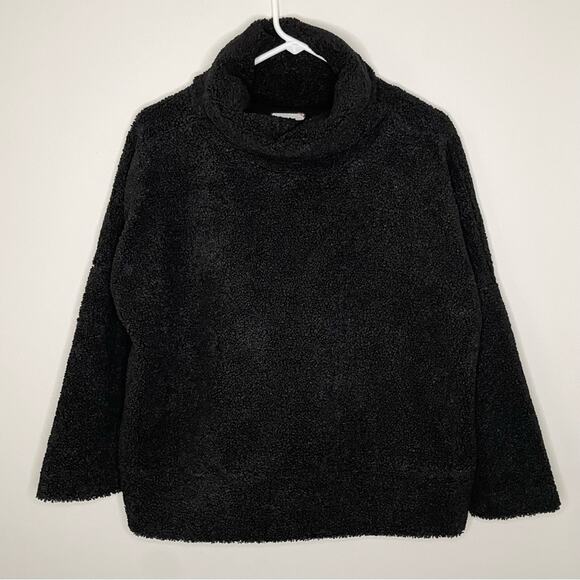 Tuckernuck Rollins Teddy Fleece Funnel Neck Pullover in Black Size M - Picture 6 of 10